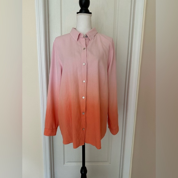 j.jill Woman’s Orange Top with Long Sleeves, Sz L - Picture 10 of 10